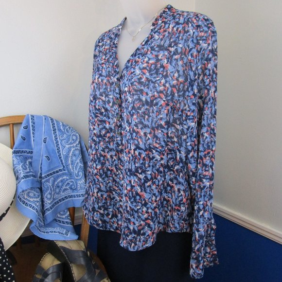 A.N.A V-Neck Popover Tunic Roll-Tab Blouse - Picture 4 of 11